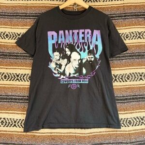Pantera Band Graphic T-Shirt Large Black 100% Cotton Rock Metal Tee
